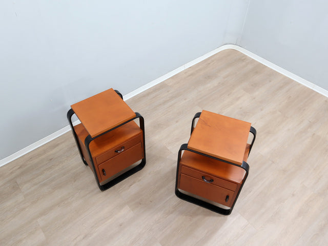 Giuseppe Pagano 1940s nightstands bentwood Italian design Nachttische Comodini vintage mesitas legno curvato de noche y chevet chic & minimalist.