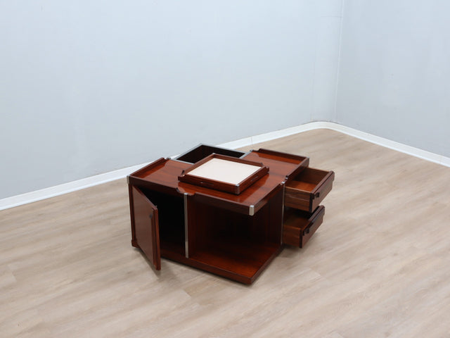 Fiarm modular bar coffee table; mobile bar anni 70; table basse italienne vintage; italienischer Bar-Couchtisch; mesa de centro bar diseño italiano.