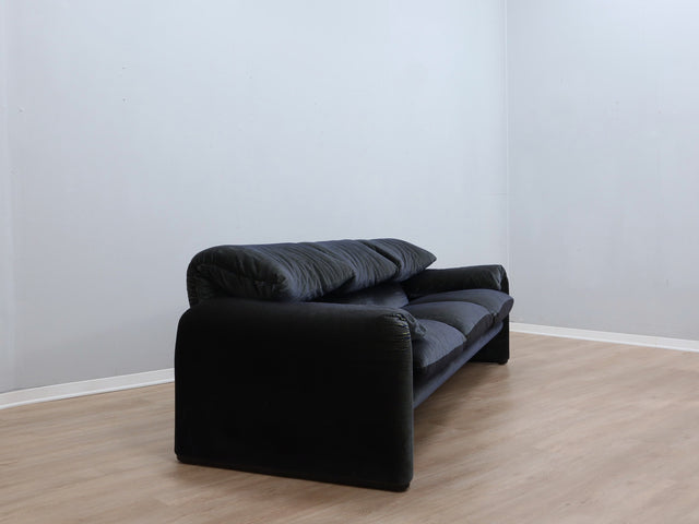 Vintage Maralunga 3-seater sofa 1980s Vico Magistretti original velvet canapé design Maralunga Cassina 80er Jahre Sofa