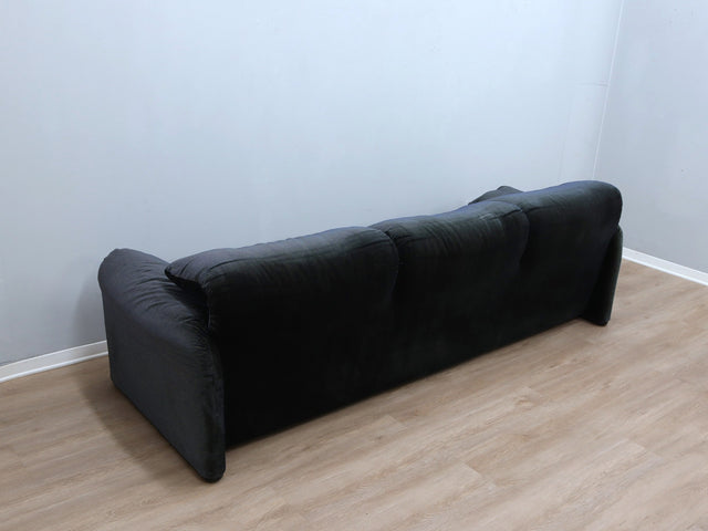 Vintage Maralunga 3-seater sofa 1980s Vico Magistretti original velvet canapé design Maralunga Cassina 80er Jahre Sofa