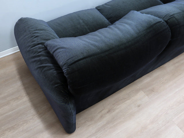 Vintage Maralunga 3-seater sofa 1980s Vico Magistretti original velvet canapé design Maralunga Cassina 80er Jahre Sofa
