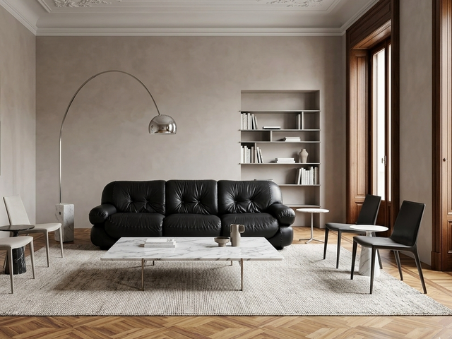 3 seater 1970s black leather sapporo sofa by Mobil Girgi sofa couch architectural Cuero original Cuir canape vintage.