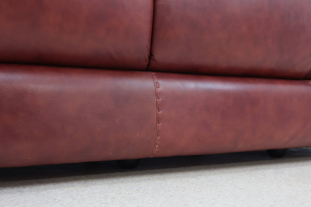 3 seater vintage leather sofa MOBIL GIRGI 1970s