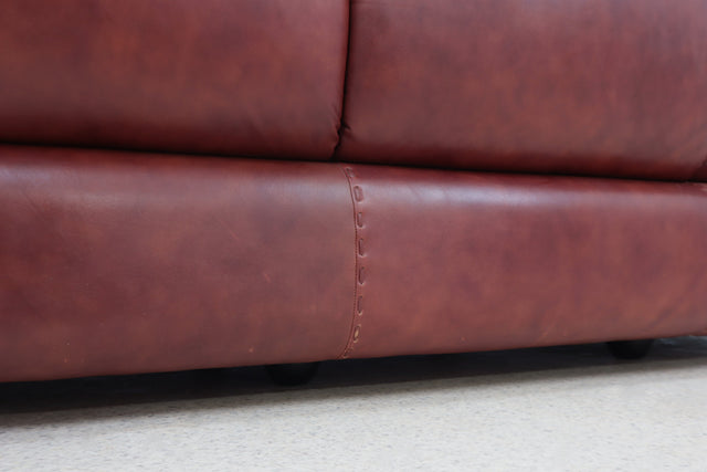 3 seater vintage leather sofa MOBIL GIRGI 1970s