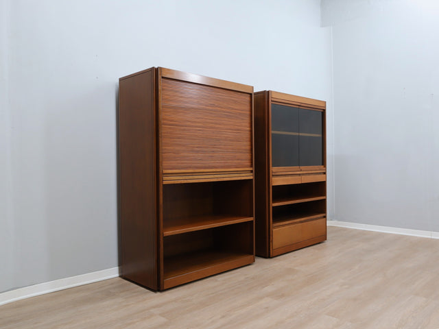 1960s 4D cabinets by Angelo Mangiarotti for Molteni, finished back with wheels. Mangiarotti 4D, meuble Molteni, mobile 4D vintage, Schrank Mangiarotti. (149 characters)