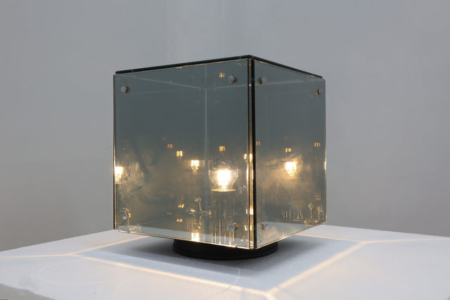 A.R.D.I.T.I. table lamp mirrored glass Prismar, SORMANI 1972