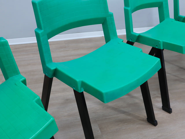 Italian ABS chairs 1980s LAMM Jahre Stapelstühle lot de 4 chaises empilables