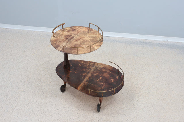 Aldo Tura serving trolley bar cart 1950s