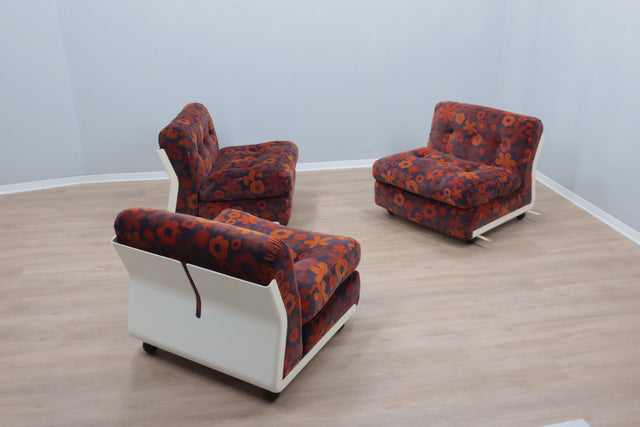 Amanta armchairs Mario Bellini 1960s, set of 3