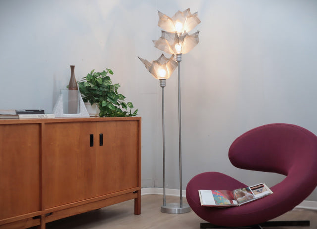 Vintage 3 lights floor lamp Giuseppe Raimondi design 1970s