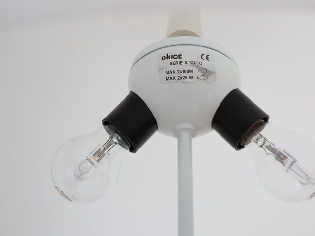 Large Atollo table lamp in white glass design Vico Magistretti, 1980s Oluce