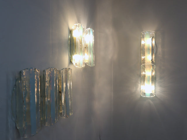 Set of 6 Murano Glass Wall Sconces by Mazzega, Italy 1960s–70s