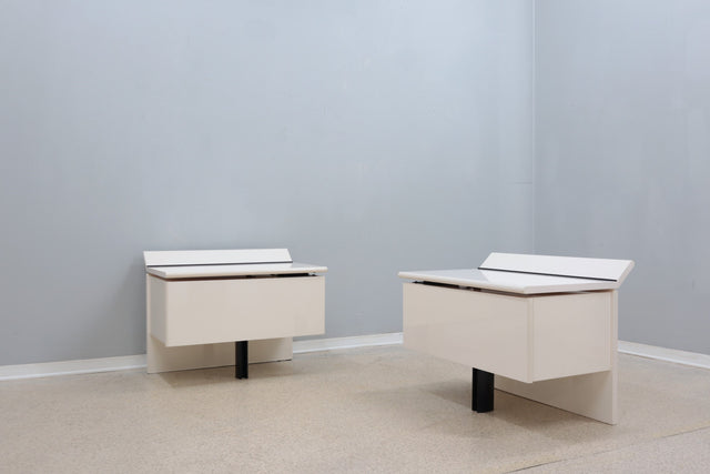 Paolo Piva lacquered nightstands B&B Italia 1980s