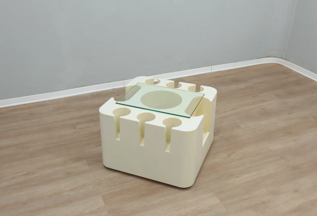 White Bacco bar cart table Sergio Mazza ARTEMIDE 1960s