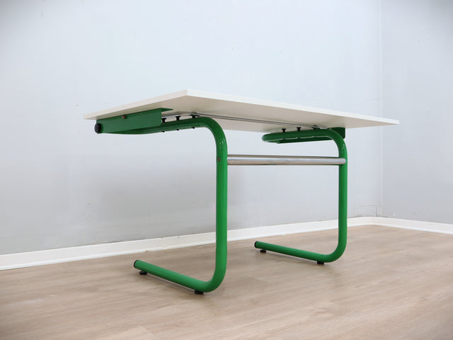 Bieffeplast desk 1960s Joe Colombo attributed – Italian design green metal frame bureau design italien, escritorio vintage itali