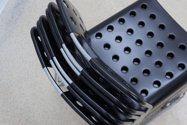 Omstack vintage metal chairs BIEFFEPLAST 1970s