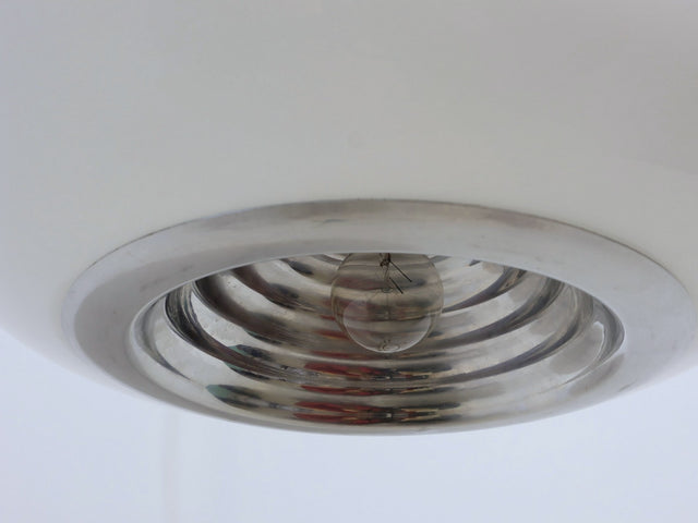 Vintage Black & White pendant glass lamp, Flos 1965