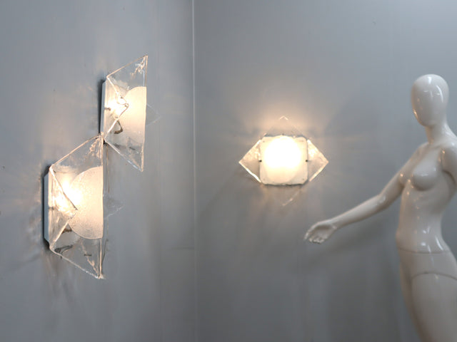 Set of 3 Murano glass sconces C. Nason fro AV MAZZEGA 1970s