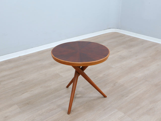 Italian mid-century italienisches design, Couchtisch Cesare Lacca tripode coffee table 1950s table basse bois restaurato