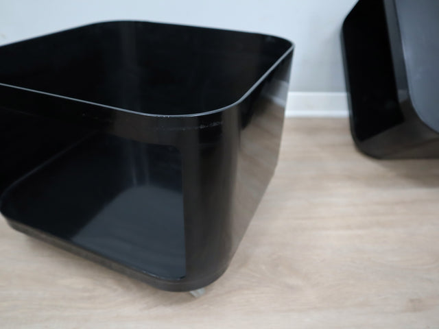 Componibili 4970 Kartell black modular trolley – carrello modulare noir design – modulares Möbelstück schwarz, Italian design.