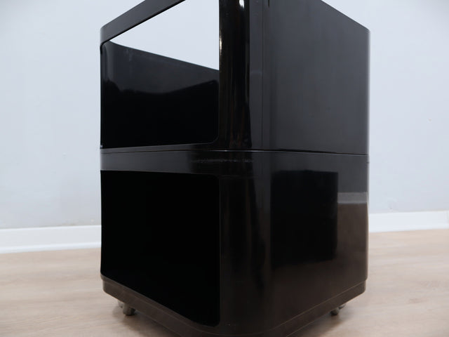 Componibili 4970 Kartell black modular trolley – carrello modulare noir design – modulares Möbelstück schwarz, Italian design.
