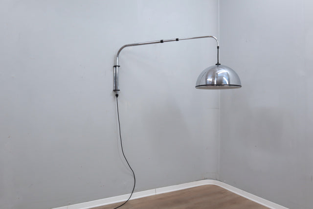 Vintage extendable hanging chrome wall lamp 1970s