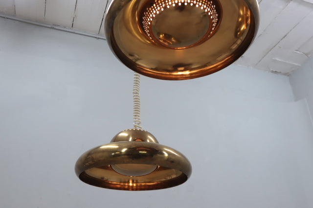 Fior di Loto brass hanging lamp FLOS 1960s