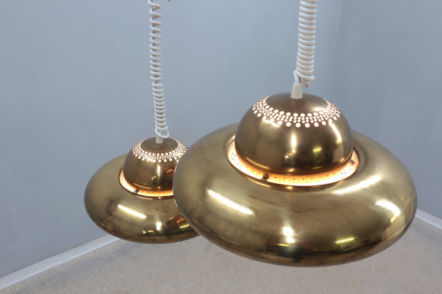 Fiori di Loto brass hanging lamp FLOS 1960s