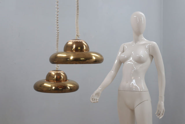 Fiori di Loto brass hanging lamp FLOS 1960s