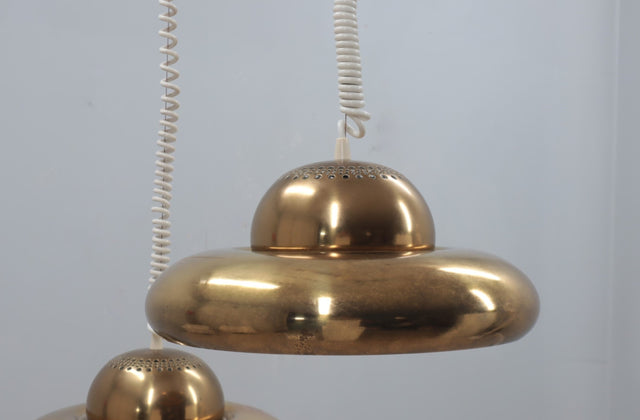 Fiori di Loto brass hanging lamp FLOS 1960s