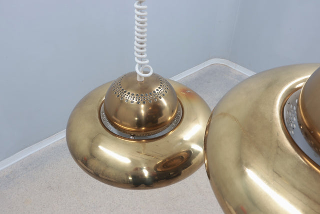 Fiori di Loto brass hanging lamp FLOS 1960s