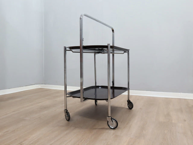 Vintage foldable serving trolley / bar cart design 1960s