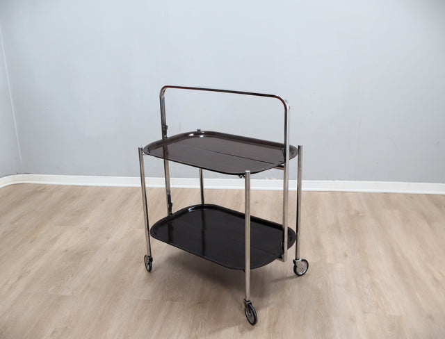 Vintage foldable serving trolley / bar cart design 1960s