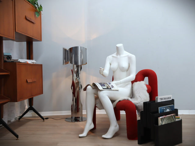 François Monnet vintage steel floor lamp 1970s