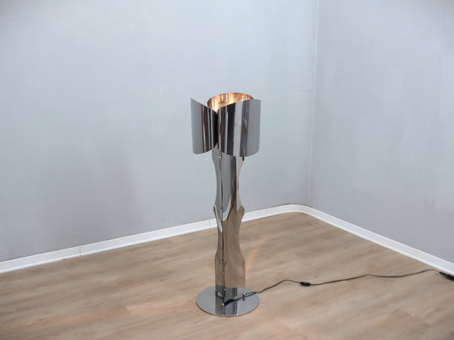 François Monnet vintage steel floor lamp 1970s