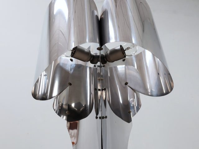 François Monnet vintage steel floor lamp 1970s