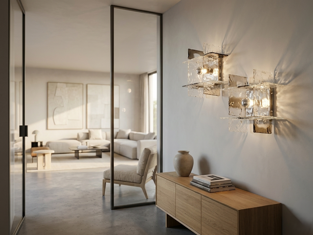 Pair of 1960s Carlo Nason Murano Glass Sconces Wandleuchten, Apliques cristal Murano