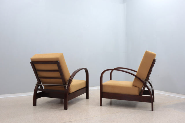 Art Deco armchairs by Halabala for Up Zavody 1930s