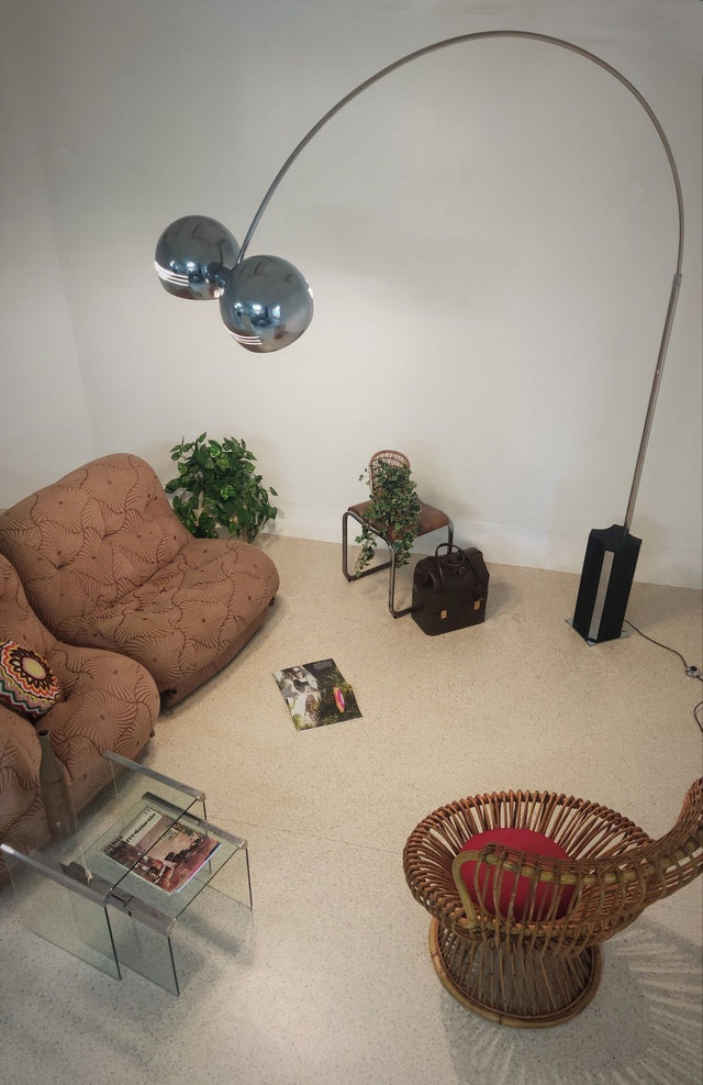Goffredo Reggiani 2-head arc floor lamp 1970s