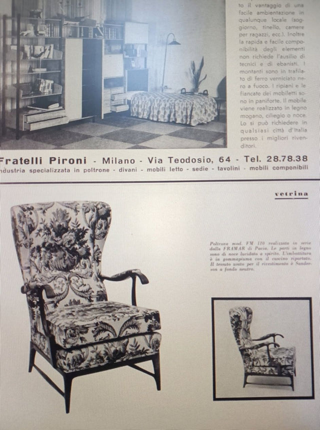 Mid century high back armchairs FRAMAR 1950s