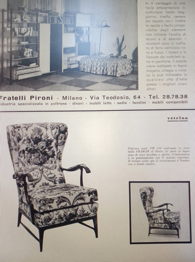 Mid century high back armchairs FRAMAR 1950s