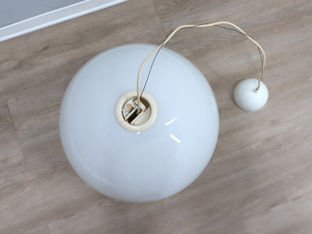 Vintage Black & White pendant glass lamp, Flos 1965