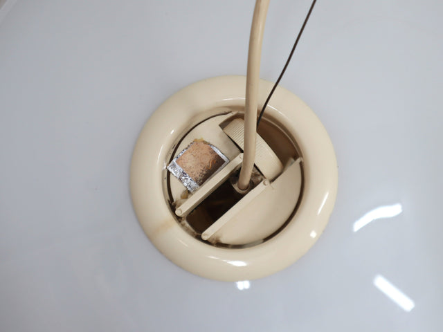 Vintage Black & White pendant glass lamp, Flos 1965