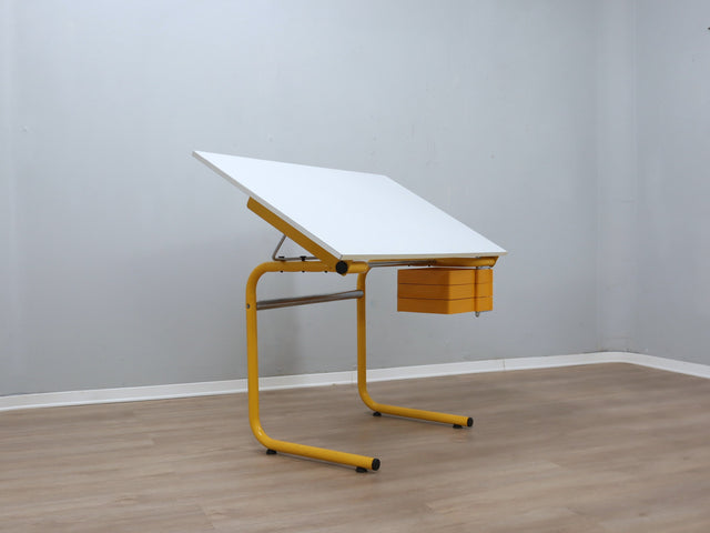 Rare Joe Colombo yellow writing desk BIEFFEPLAST 1960s
