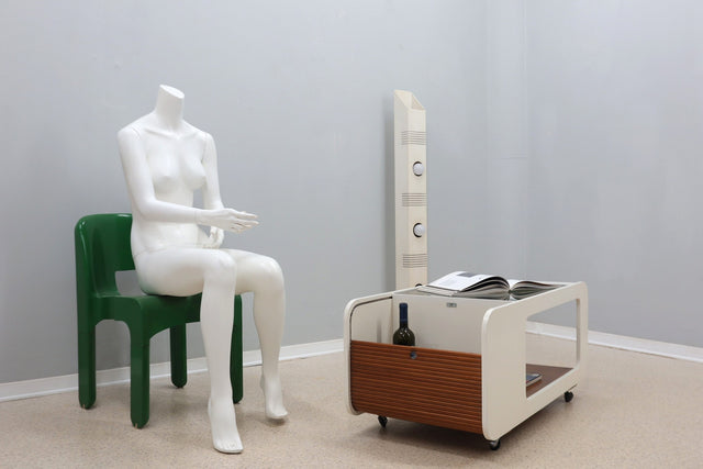 Joe Colombo (attr.) trolley coffee table bar 1960s