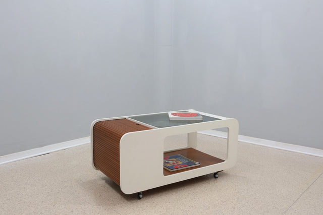 Joe Colombo (attr.) trolley coffee table bar 1960s