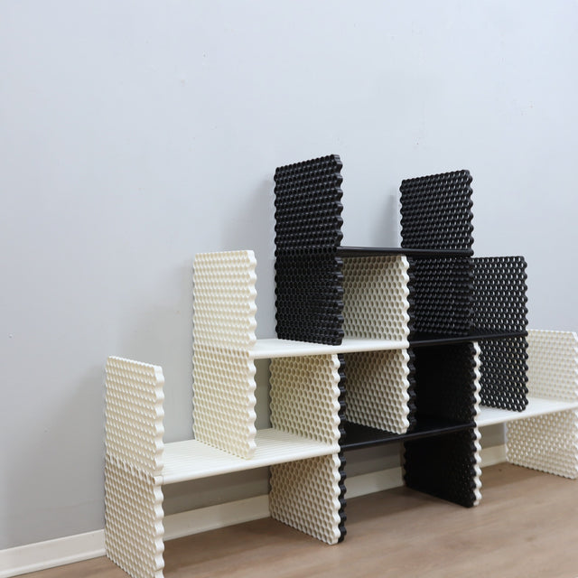 1999 Ron Arad for Kartell H&H modular plastic shelving. Étagère modulable H&H Kartell Ron Arad. Ron Arad Kartell H&H Regalsystem 8050.