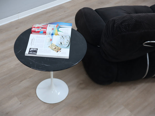 Knoll Saarinen tulip coffee table 1980s black Marquina marble