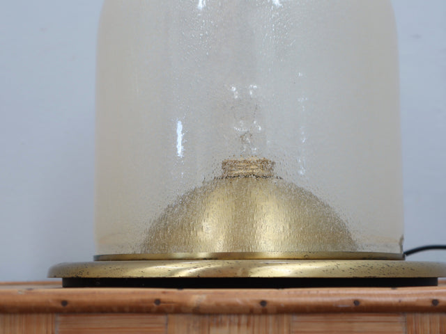 Lampade La Murrina Kuppellampen 70er Murano Pulegoso Glass & Gilded Brass Dome Lamps 70s verre Pulegoso laiton doré