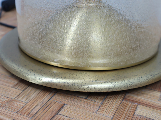 Lampade La Murrina Kuppellampen 70er Murano Pulegoso Glass & Gilded Brass Dome Lamps 70s verre Pulegoso laiton doré